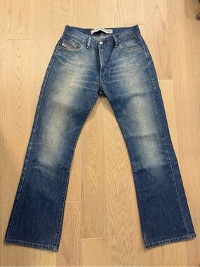 Diesel Men's Faded Blue Bootcut Jeans